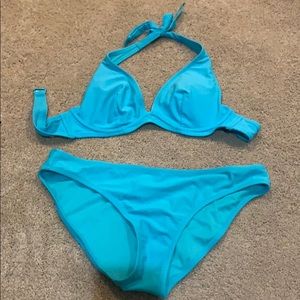 Bright blue bikini